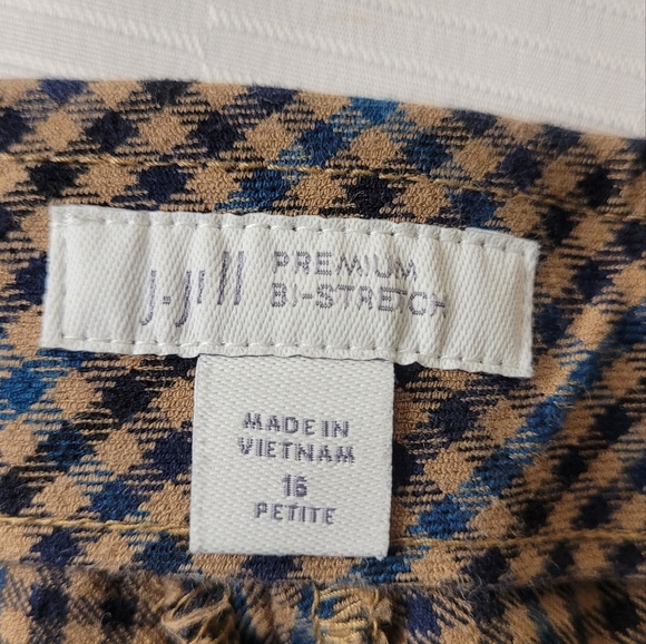 DONATED!!!J. Jill Premium Bi-Stretch Checkered Cropped Pants sz 16 Petite 161322 - Picture 3 of 11